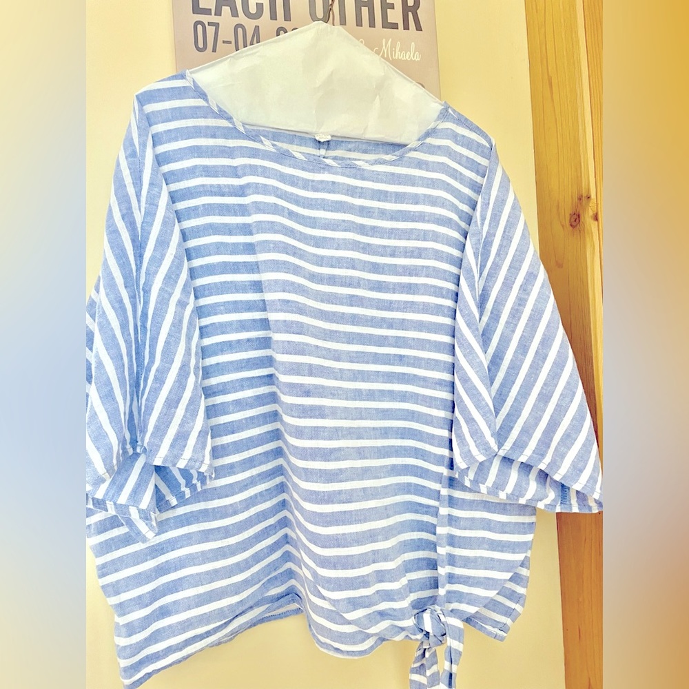 Light blue striped blouse